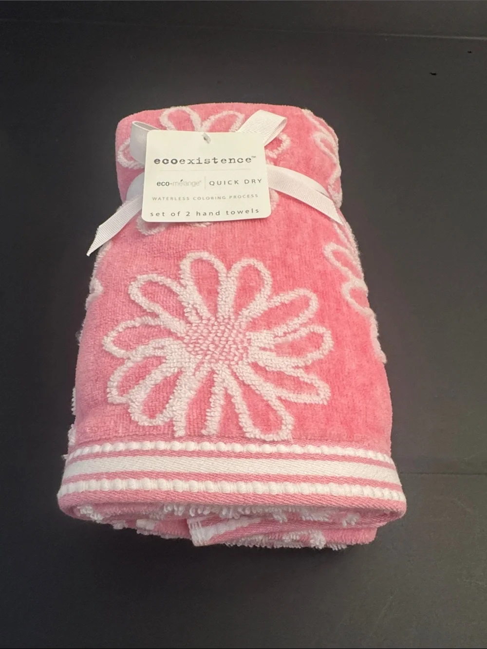6pc ECOEXISTENCE Eco-Melange Quick Dry Patterned Zero Twist Loops Bath Towel Set